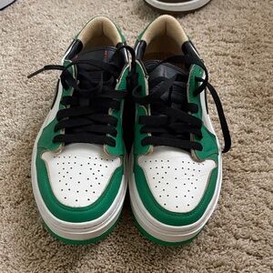 Jordan Green and White Women's Sneakers